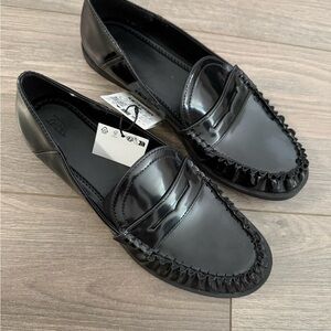 Zara Shiny Black Loafers